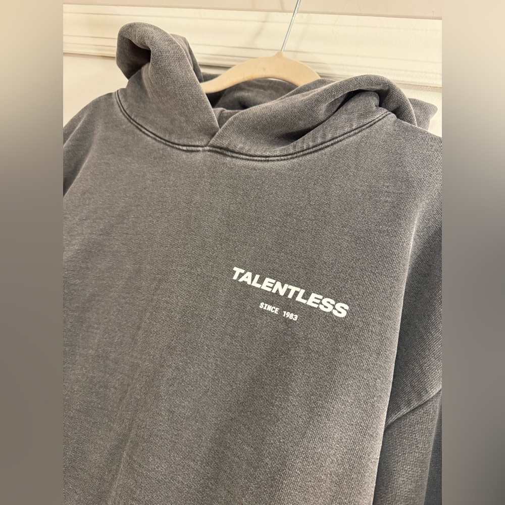 Talentless Women Circle Logo Hoodie in Steel Grey